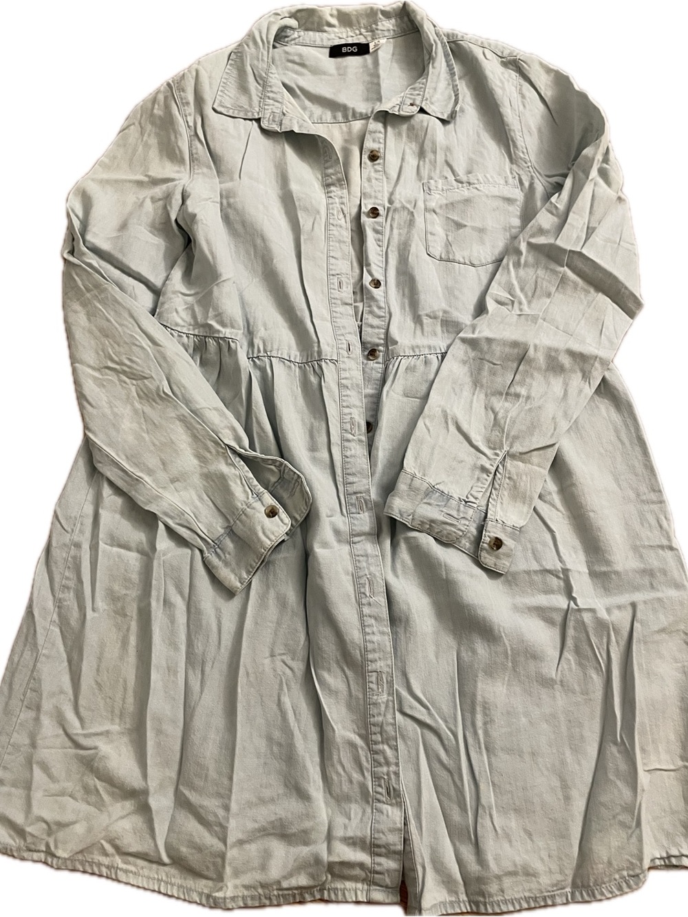 BDG light Jean Button-Front Shirt Dress